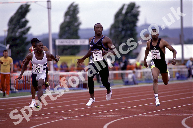 Linford Christie wins the UK Champs, 1990